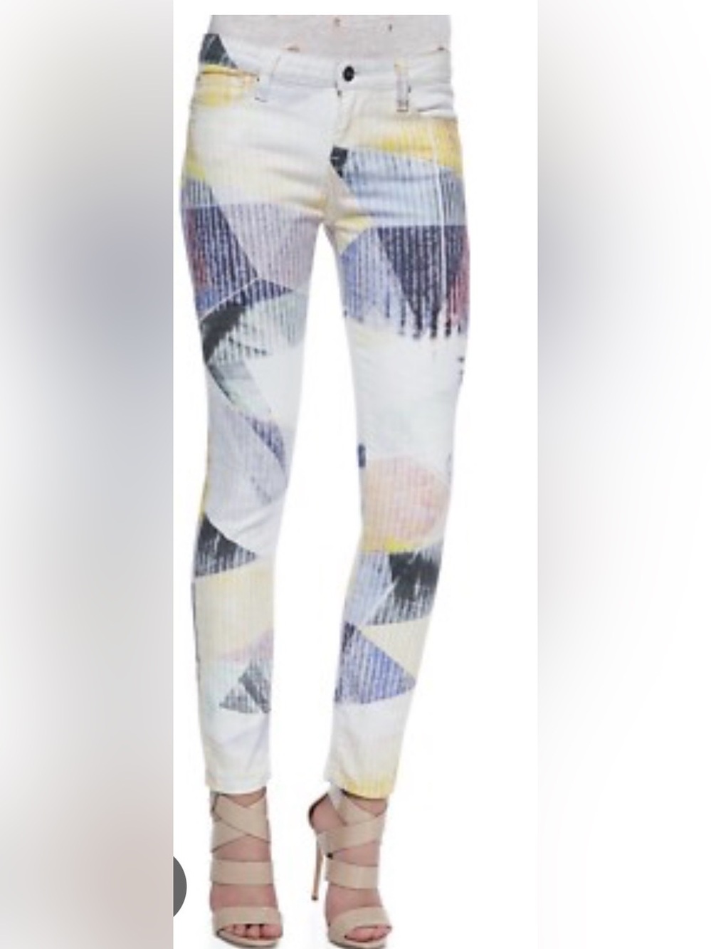 IRO Jeans Amaya Prism Print Slim Skinny Geometric Pattern Multicolor — Size 28